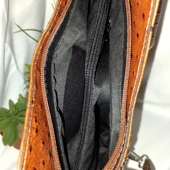 Genuine Leather Borse in Pelle Convertible Backpack Purse made in Italy Ostrich - Picture 5 of 14